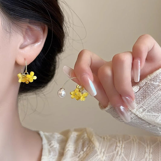 珍珠花朵復古耳環－商品主圖｜https://igowo.tw/