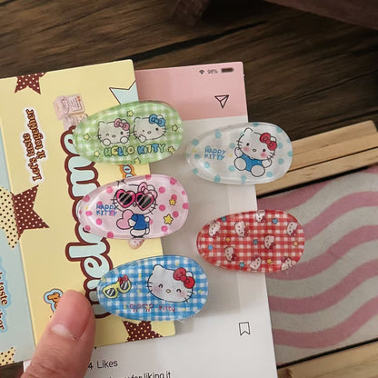藍色貓咪橢圓髮夾－商品主圖｜https://igowo.tw/