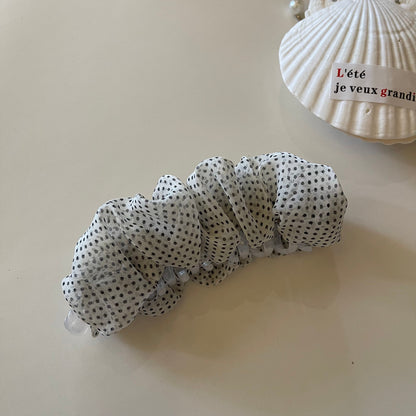 珍珠網紗波點髮夾