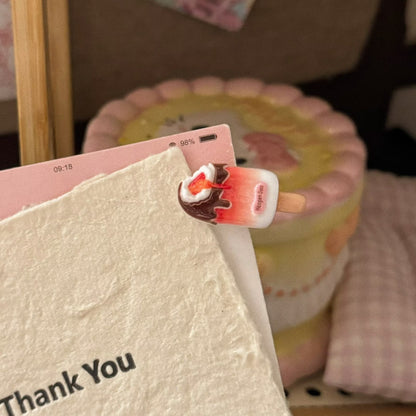 粉色草莓甜點髮夾