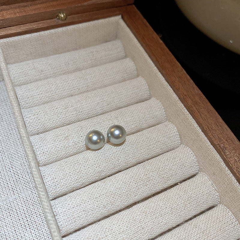 珍珠銀針簡約耳釘