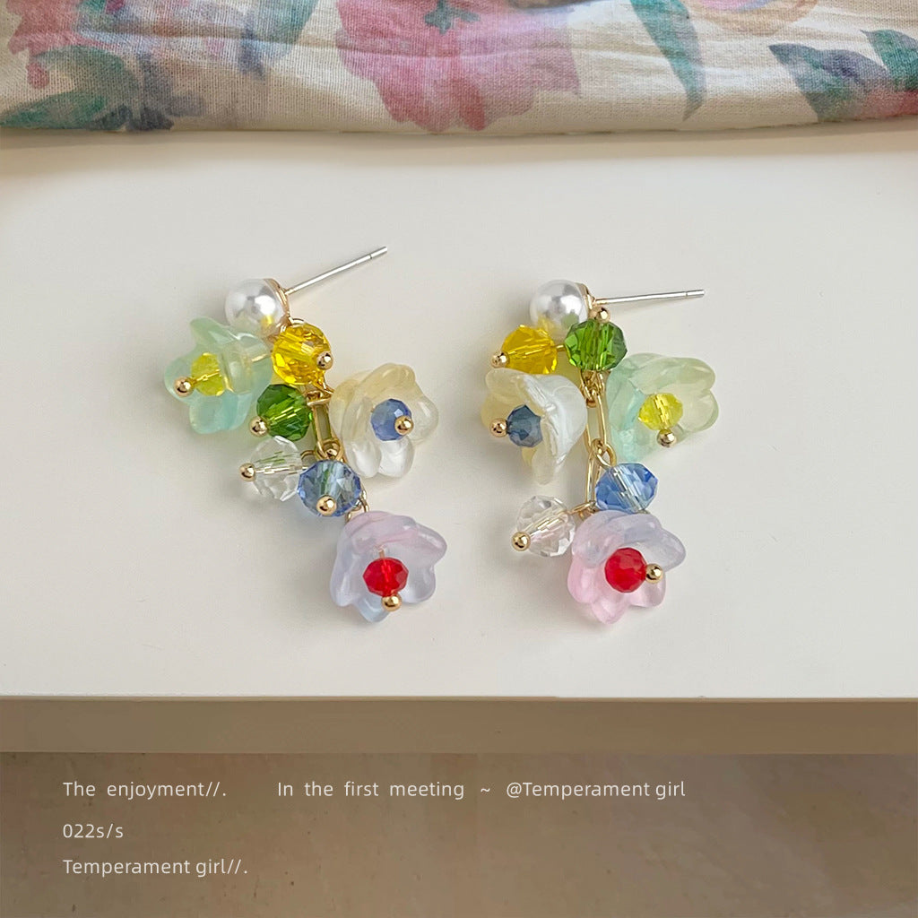 水晶玻璃鈴蘭耳環