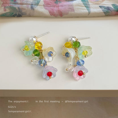 水晶玻璃鈴蘭耳環