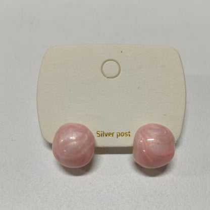 綠色琺瑯圓珠耳釘