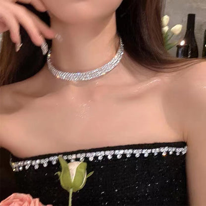 水滴橢圓鑲鑽項鍊