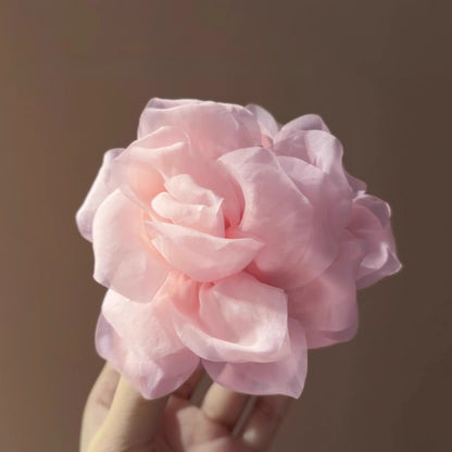 亞克力布藝雙面花朵時尚發抓小清新抓夾氣質鯊魚夾高馬尾優雅發飾