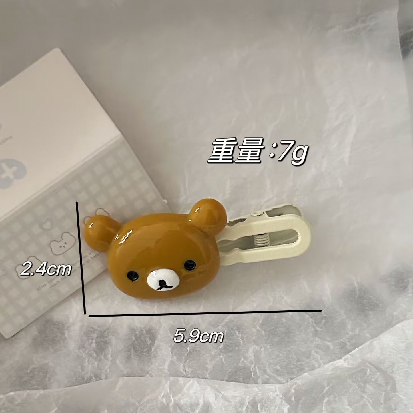 棕色小熊波浪髮夾