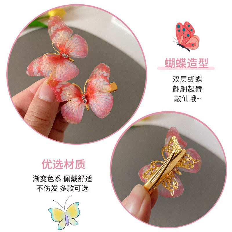 蝴蝶雙層立體復古髮夾－細節特寫2｜https://igowo.tw/