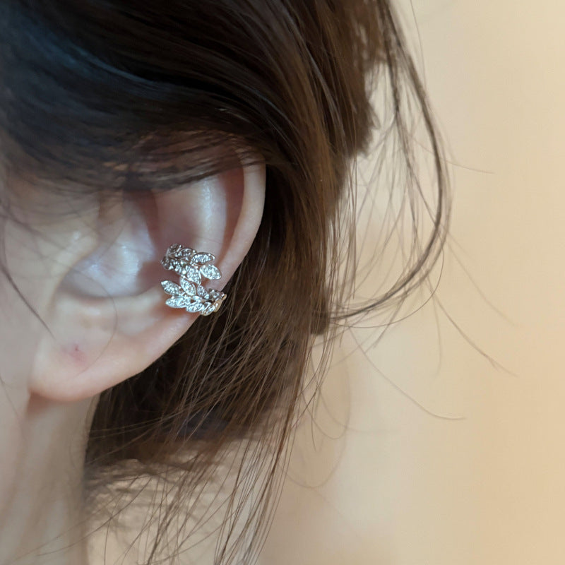 耳夾~鋯石麥穗精致耳骨夾無耳洞小巧精致百搭耳環小眾設計感耳飾