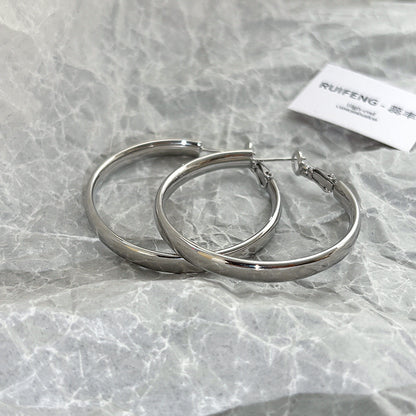銀針真金電鍍圓圈耳環