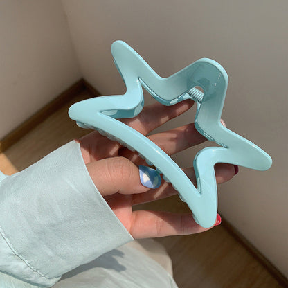 藍色蝴蝶結星星鯊魚夾