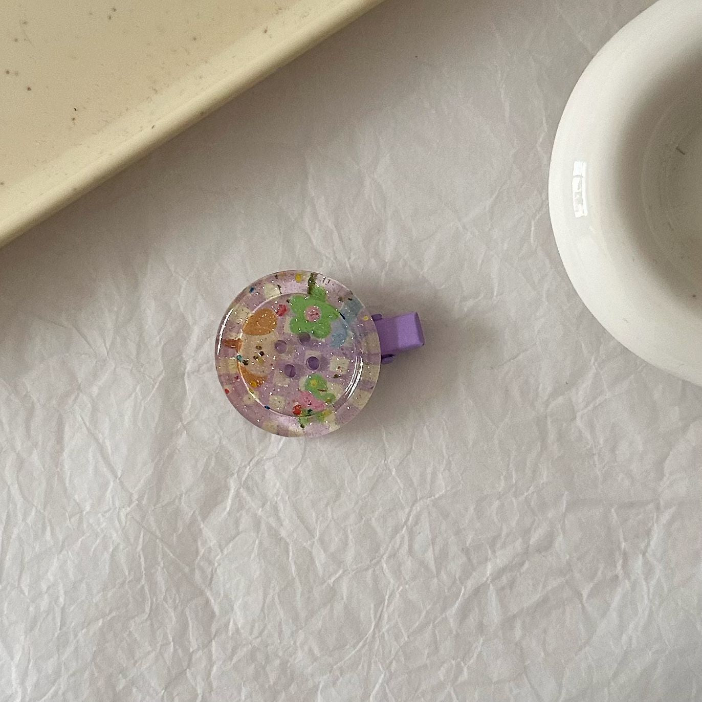 繽紛鈕扣卡通髮夾