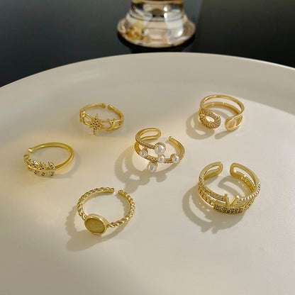 金屬不規則鑲鑽戒指－商品主圖｜https://igowo.tw/