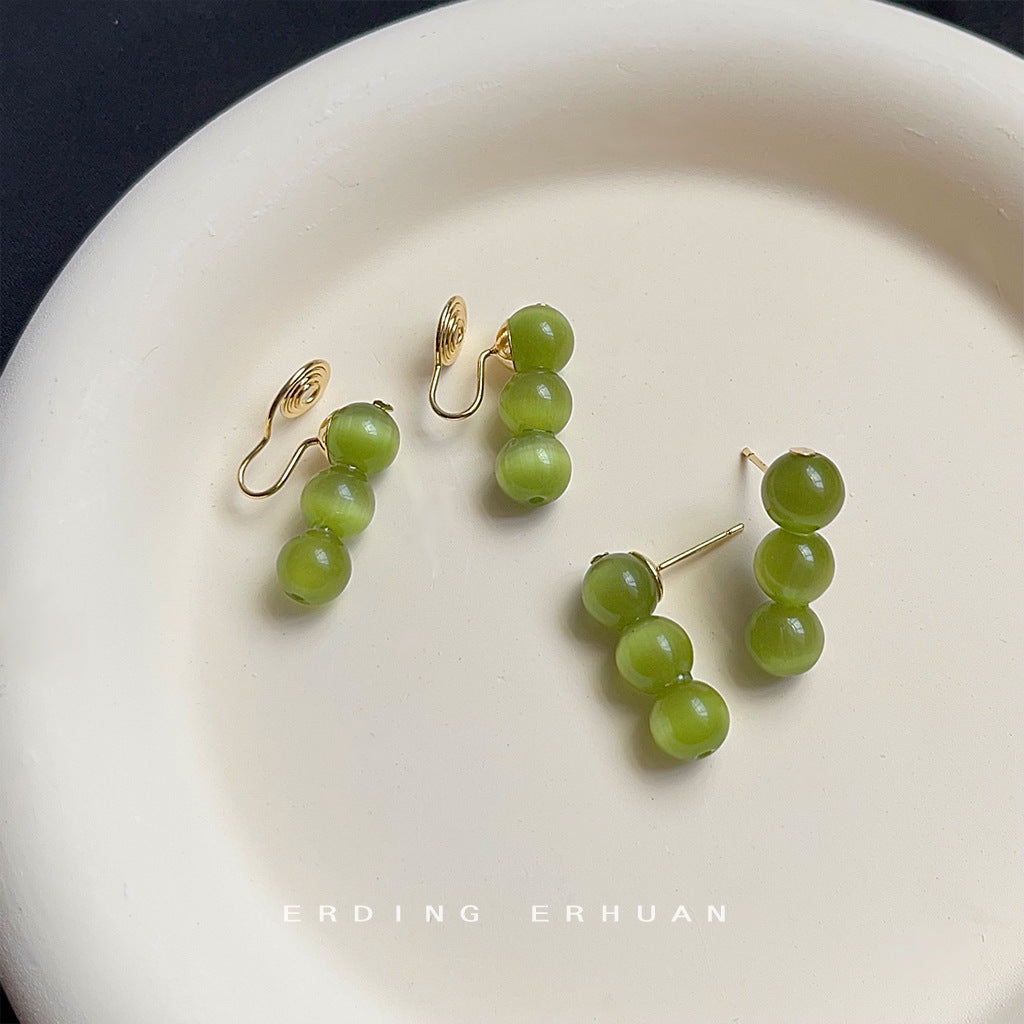 貓眼石玻璃耳環－商品主圖｜https://igowo.tw/