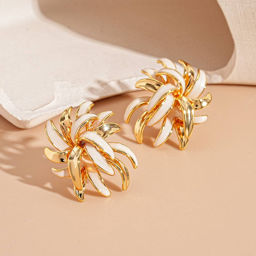 金屬蝴蝶樹葉耳環