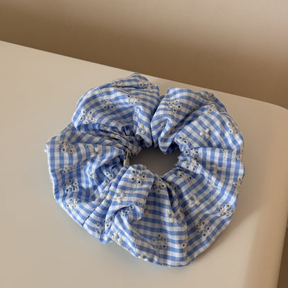 碎花格紋刺繡髮箍