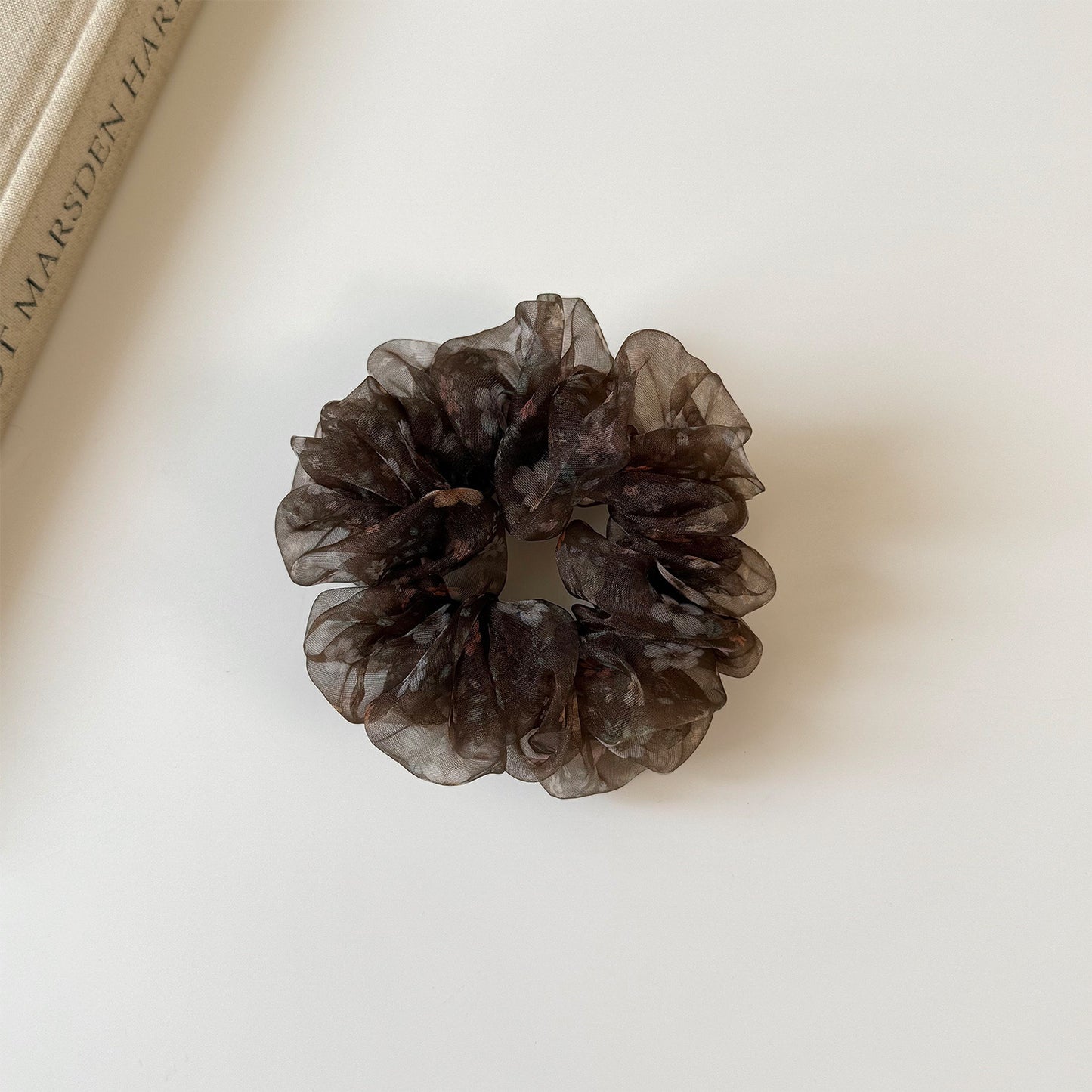 網紗大腸圈髮圈－綠色波點大腸圈款細節｜https://igowo.tw/