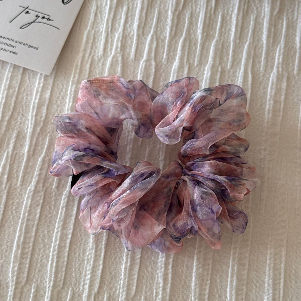 網紗碎花復古髮圈－細節特寫7｜https://igowo.tw/