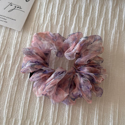 網紗碎花復古髮圈－細節特寫7｜https://igowo.tw/