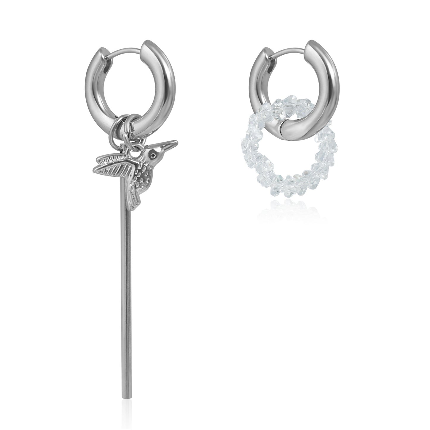 水晶不對稱簡約耳扣