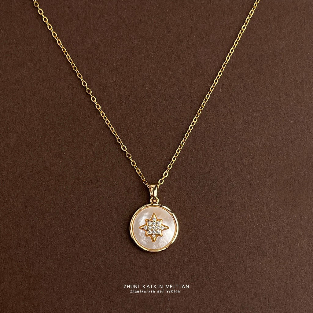 金色貝殼星星項鍊－商品主圖｜https://igowo.tw/