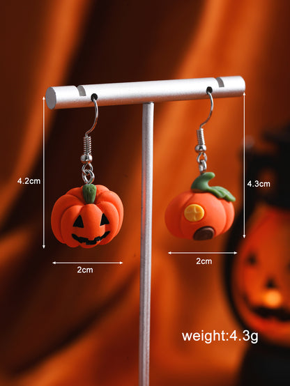 彩色琺瑯南瓜骷髏耳環－綠頭怪骷髏頭W7款細節｜https://igowo.tw/