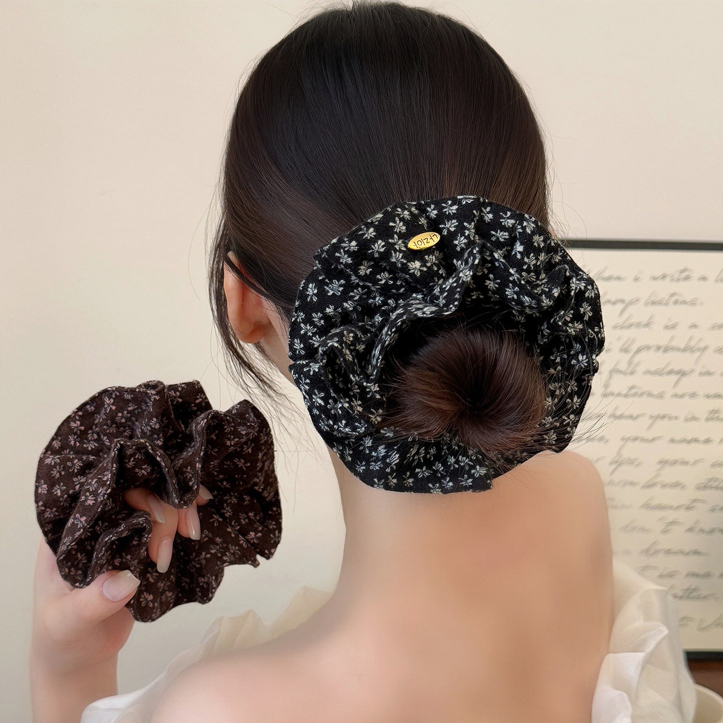 碎花大腸圈復古髮圈－商品主圖｜https://igowo.tw/