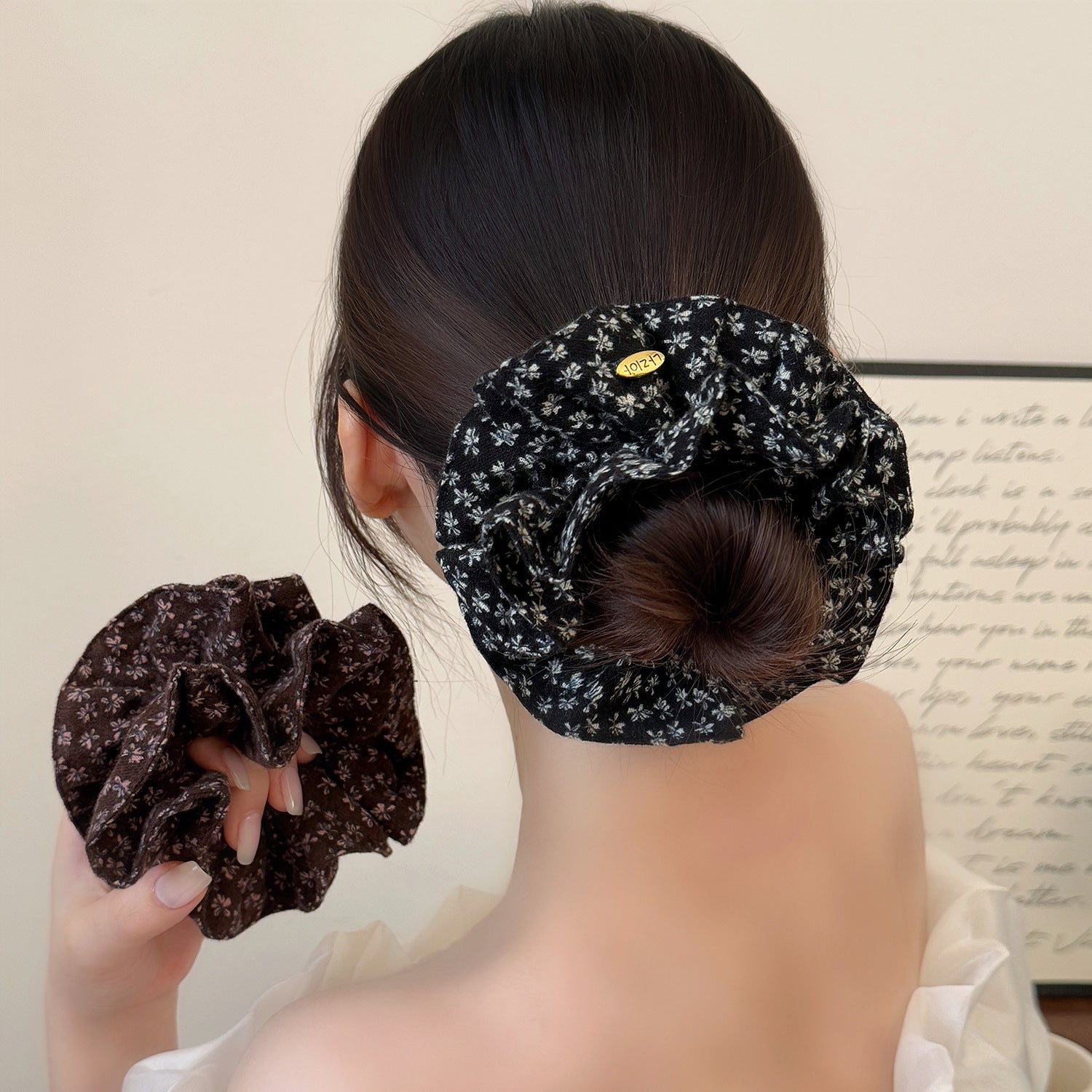 碎花大腸圈復古髮圈－商品主圖｜https://igowo.tw/