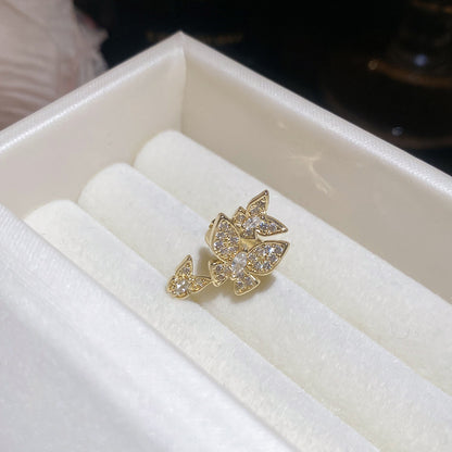 超仙鋯石蝴蝶珍珠耳夾女無耳洞精致小眾氣質耳骨夾輕奢高級感耳飾