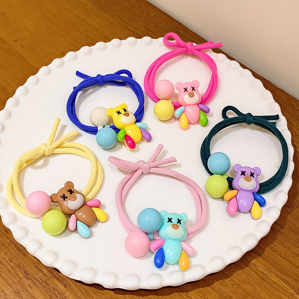 繽紛小熊卡通髮圈－商品主圖｜https://igowo.tw/