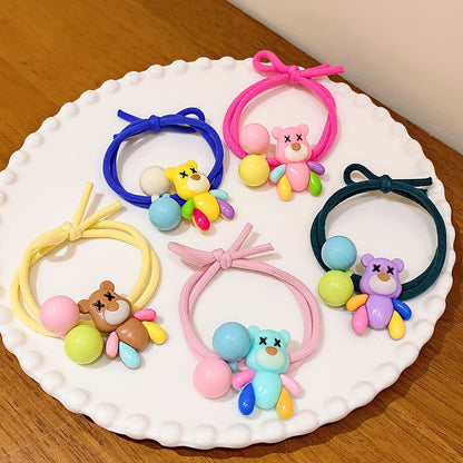 繽紛小熊卡通髮圈－商品主圖｜https://igowo.tw/