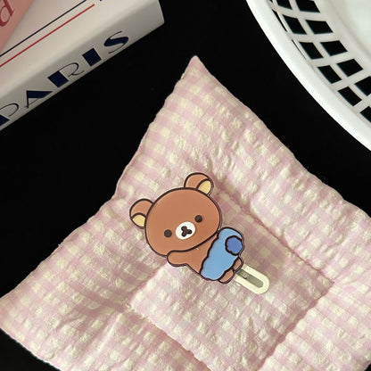 棕色小熊卡通髮夾
