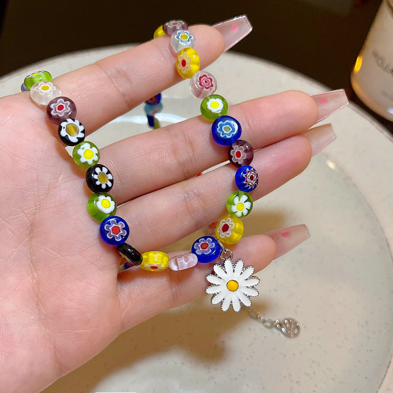 韓系小雛菊吊墜樹脂花朵項鏈