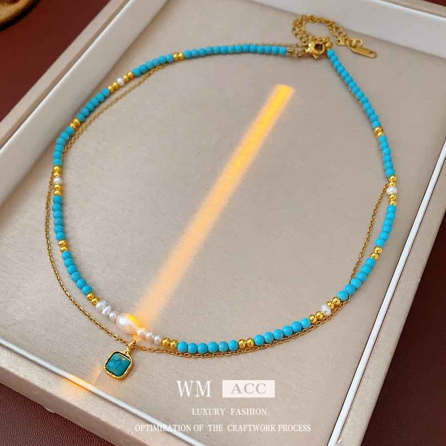 金色珍珠復古電鍍項鍊－商品主圖｜https://igowo.tw/