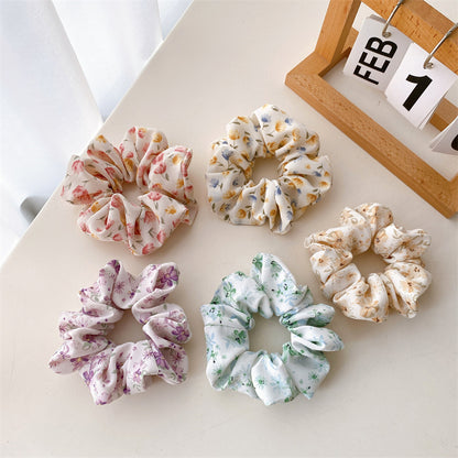 布面碎花大腸圈髮圈－商品主圖｜https://igowo.tw/
