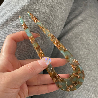 樹脂U形簡約髮簪