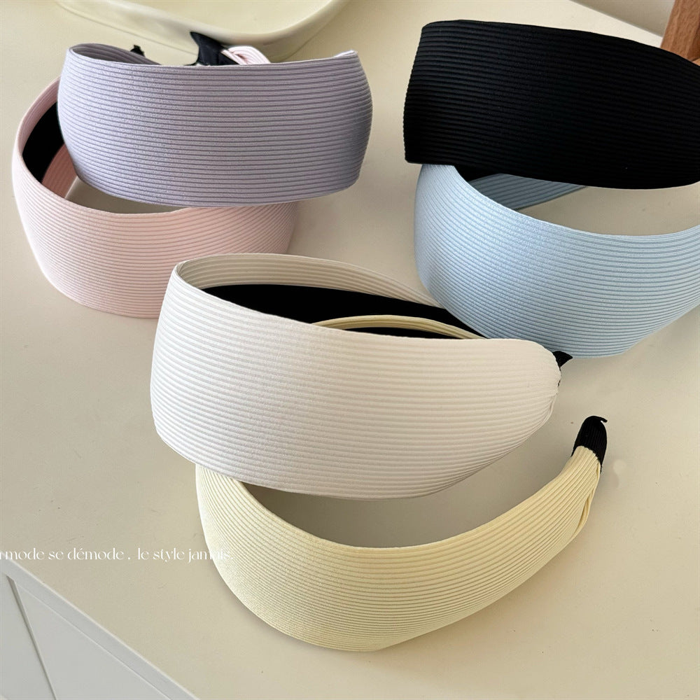 彩色格紋寬版簡約髮箍－商品主圖｜https://igowo.tw/