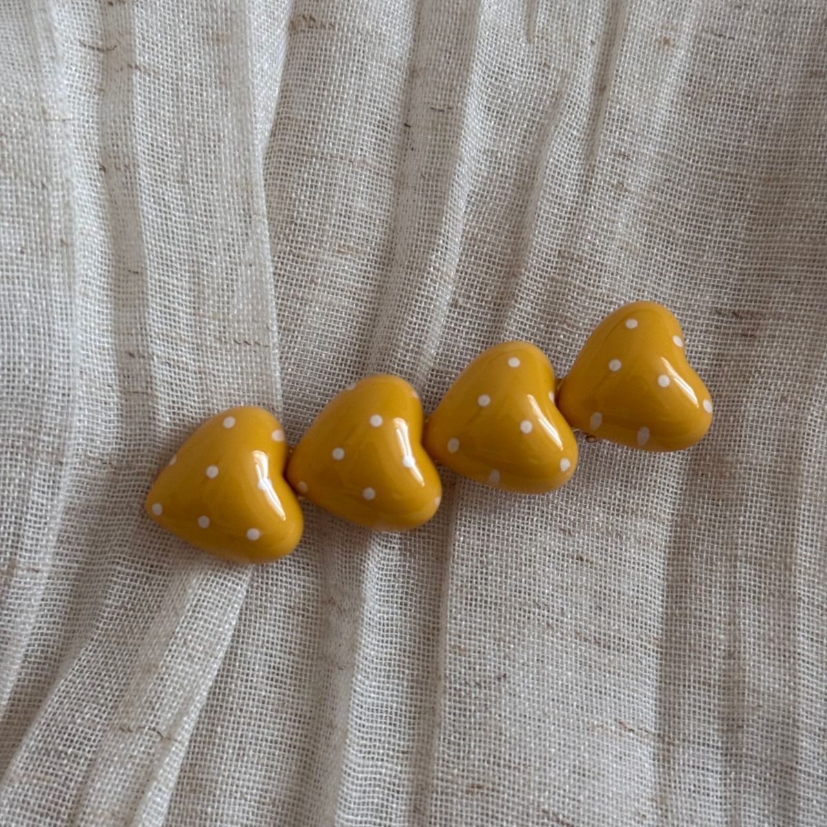 愛心波點簡約髮夾