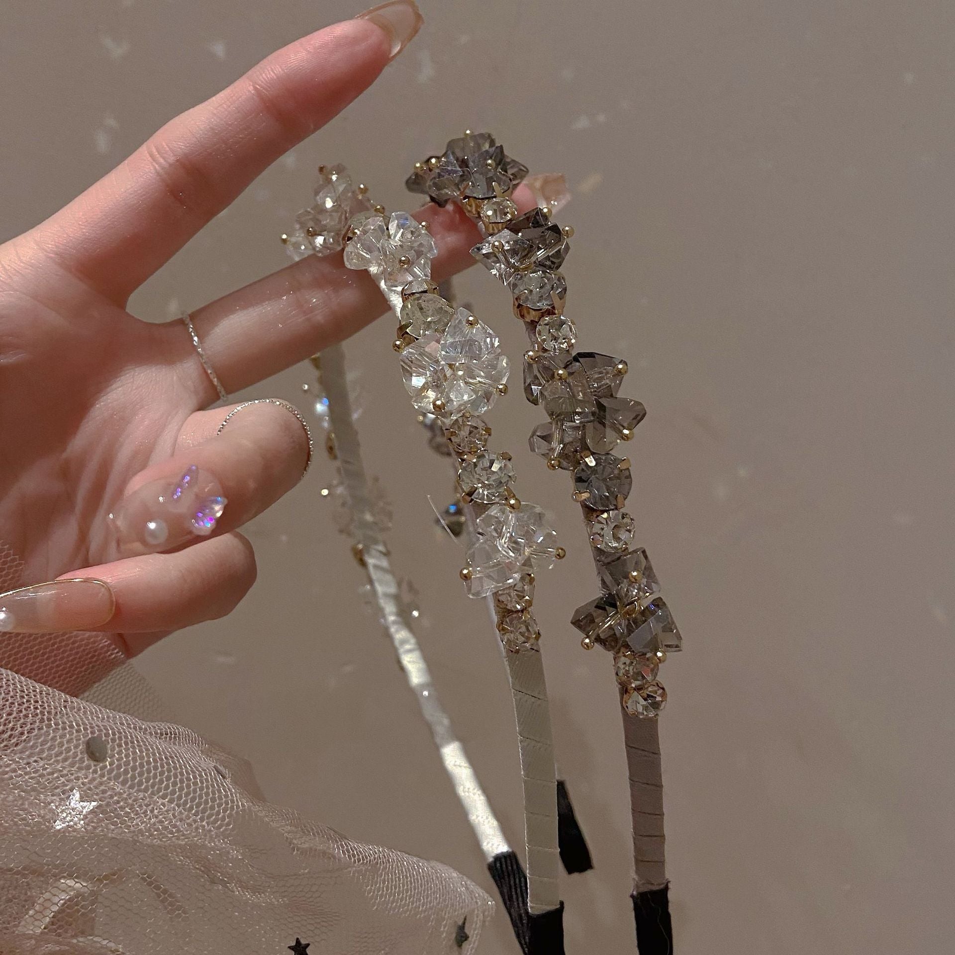 水晶復古髮箍－商品主圖｜https://igowo.tw/