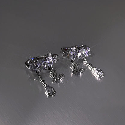 精致土星鋯石耳骨夾無耳洞女2026新款高級感輕奢耳環氣質耳夾耳飾