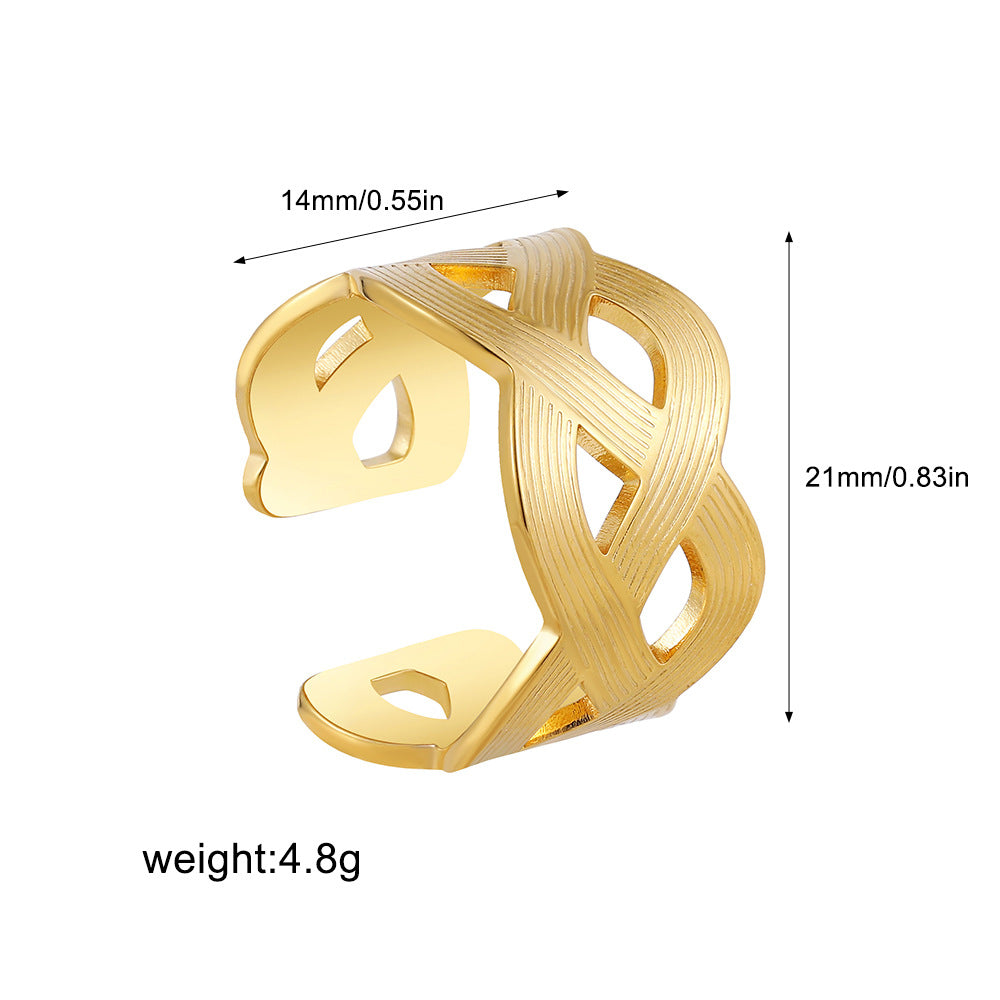 金色鏤空戒指套組－細節特寫7｜https://igowo.tw/