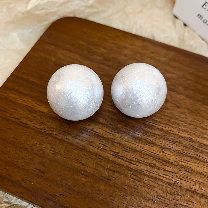 珍珠橢圓復古耳環－31#銀針-金色款細節29｜https://igowo.tw/