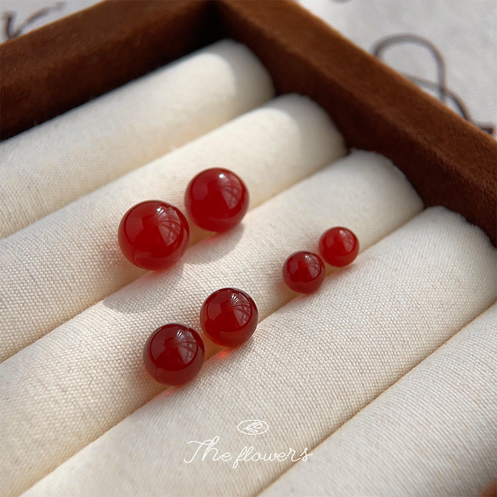 瑪瑙圓形復古耳釘－商品主圖｜https://igowo.tw/