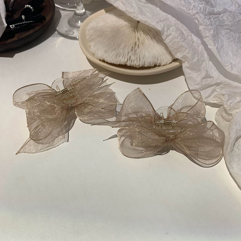 網紗蝴蝶結鯊魚夾－商品主圖｜https://igowo.tw/