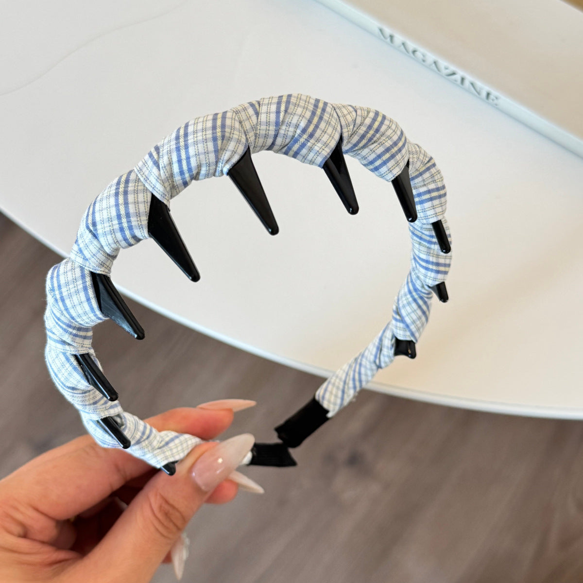 格紋纏繞髮箍