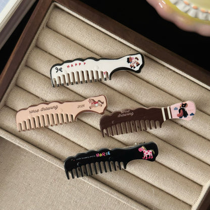 棕色小馬髮夾－商品主圖｜https://igowo.tw/