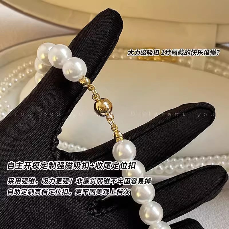 磁吸扣輕奢珍珠項鏈