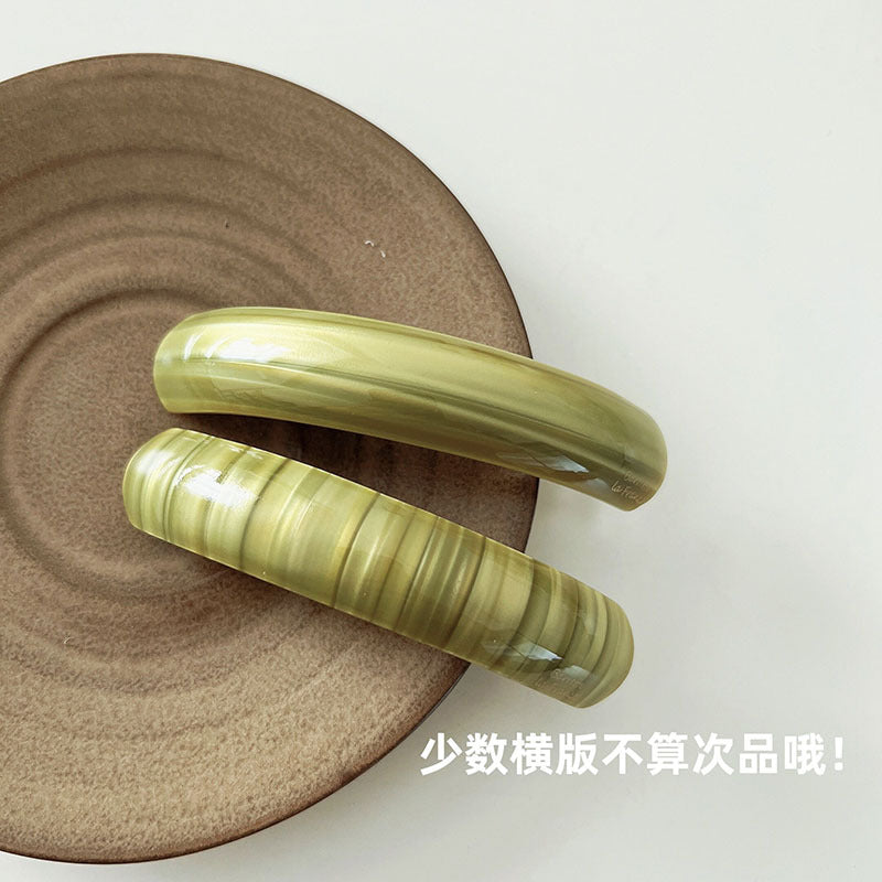 復古簡約髮夾－綠色款細節｜https://igowo.tw/