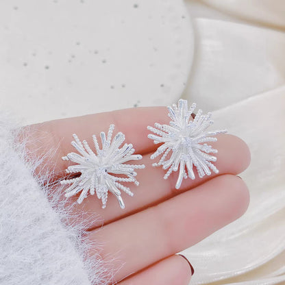 金屬雪花復古耳釘－商品主圖｜https://igowo.tw/
