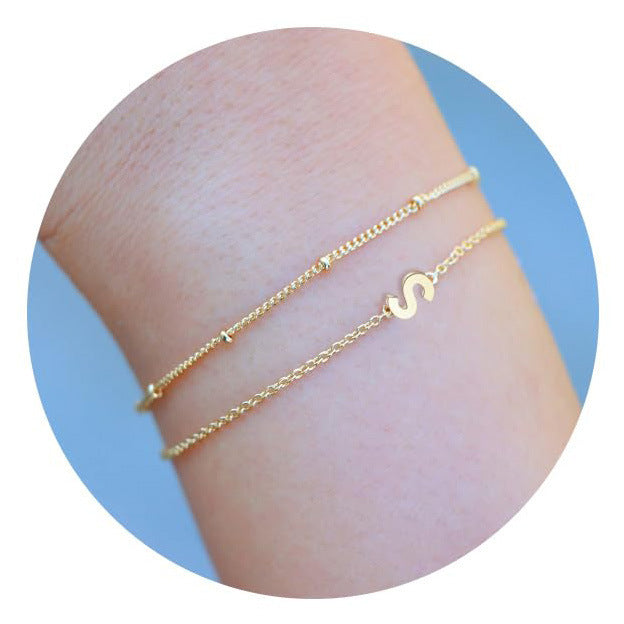 不銹鋼字母雙層手鏈